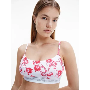 Červeno-bílá květovaná bralette podprsenka Calvin Klein - Dámské