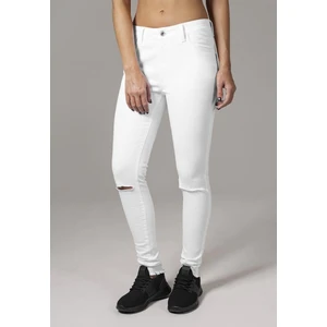 Ladies Cut Knee Pants white