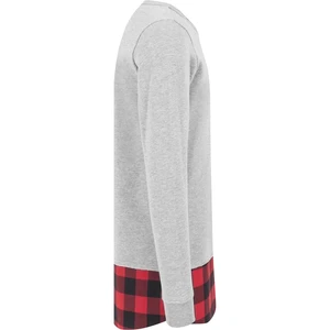 Long Flanell Bottom Open Edge Crewneck gry/blk/red