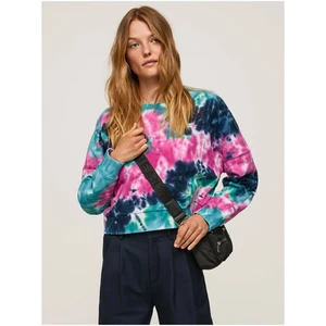 Pink-Blue Women Patterned Sweatshirt Pepe Jeans Mery - Women