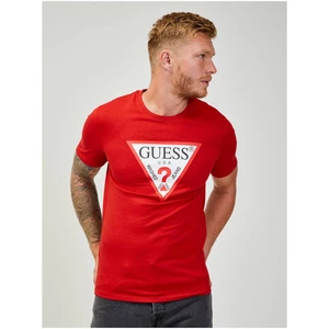 Red Men's T-Shirt Guess - Men's