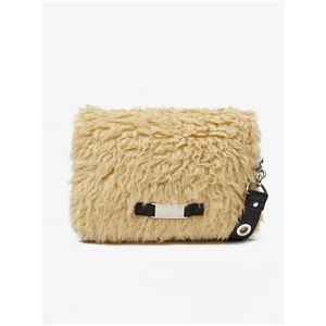 Black-Beige Women's Crossbody Handbag Made of Artificial Fur Diesel - Women