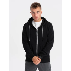 Ombre BASIC men's zip-up hoodie - black