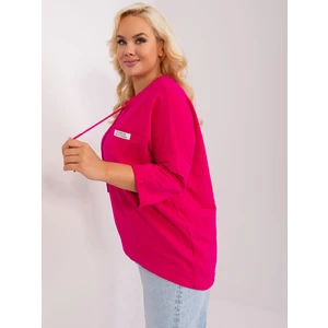 Fuchsia asymmetrical blouse in a larger size