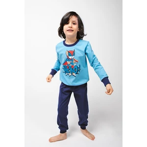 Boys' pyjamas Remek, long sleeves, long pants - blue/navy blue