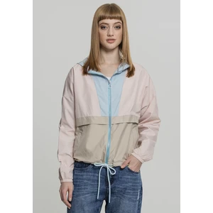 Women's 3-Tone Oversize Windbreaker Light Pink/Babyblue/Sand