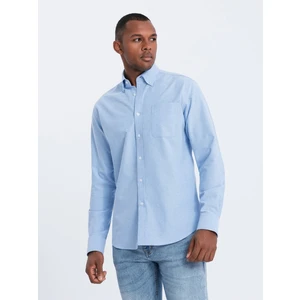 Ombre Oxford REGULAR men's fabric shirt - blue