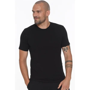 T8569 DEWBERRY BICYCLE COLLAR MEN'S T-SHIRT-LIGHT BLACK