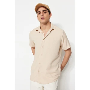 Trendyol Stone Regular Fit Short Sleeve Summer Textured Knitted Shirt