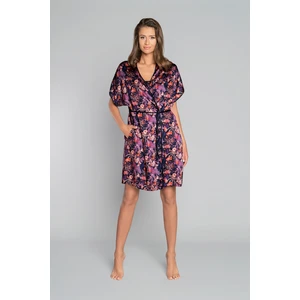 Women's bathrobe Tibesti with short sleeves - print