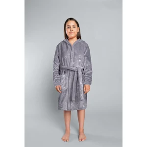 Arte Long Sleeve Bathrobe for Girls - Grey