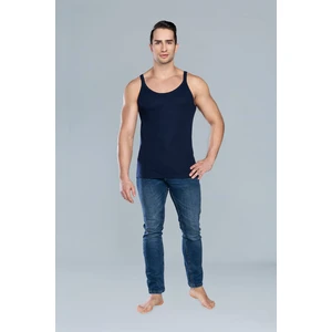 Paco tank top with narrow straps - navy blue