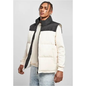 Block Puffer Vest Black/White Sand