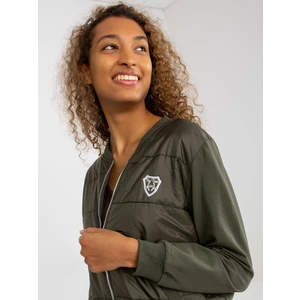 RUE PARIS khaki bomber sweatshirt with stitching