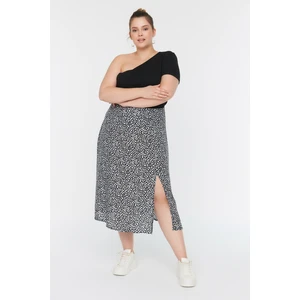 Trendyol Curve Black Slit Woven Skirt