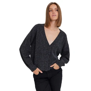 Vero Moda Dámsky sveter VMDOFFY Regular Fit 10259445 Black MELANGE XL