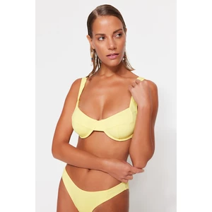 Trendyol sárga texturált balen részletes Bikini Top