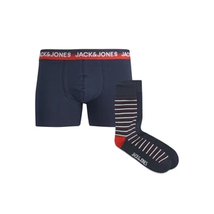 Jack&Jones Pánská sada - boxerky a ponožky JACMAZON 12210741 Navy Blazer Navy Blazer - Navy Blazer XL