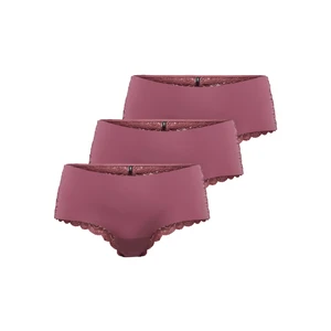 ONLY 3 PACK - dámské kalhotky ONLCHLOE 15257469 Dry Rose XS