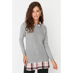 Trendyol Sweater - Gray - Regular fit