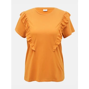 Orange T-shirt with frills JDY Karen - Women