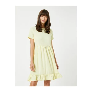 Koton Short Dress Robe Short Sleeve Ruffles