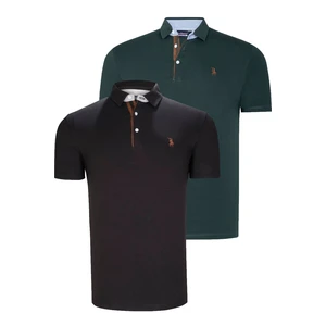 DUAL SET T8582 DEWBERRY MENS T-SHIRT-BLACK-GREEN