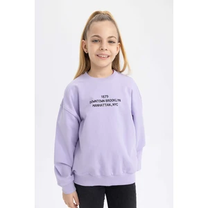 DEFACTO Girl Relax Fit Crew Neck Sweatshirt