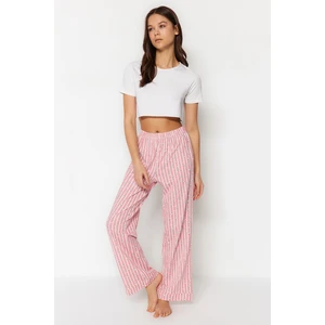 Trendyol Pink Striped Cotton Knitted Pajamas Bottoms