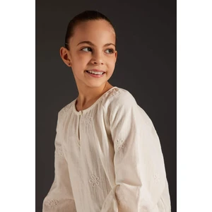 DEFACTO Girl Relax Fit Muslin Long Sleeve Blouse