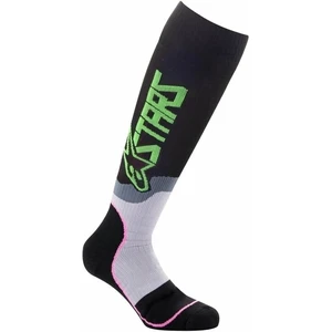 Alpinestars Chaussettes MX Plus-2 Socks Black/Green Neon/Pink Fluorescent M