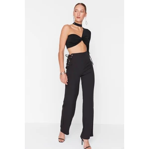 Trendyol Black Lace-Up Detail Woven Trousers