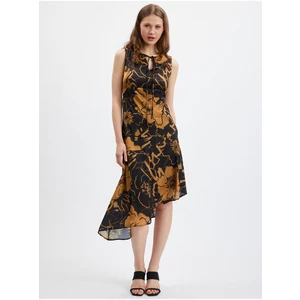 Orsay Brown-Black Ladies Satin Dress - Women