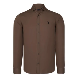 G725 DEWBERRY MEN'S SHIRT-BROWN