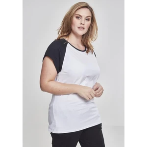 Women's contrasting raglan T-shirt white/black