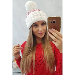 Beanie with pompom Ellen K325 white