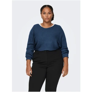 Dark blue ribbed sweater ONLY CARMAKOMA Adaline - Women