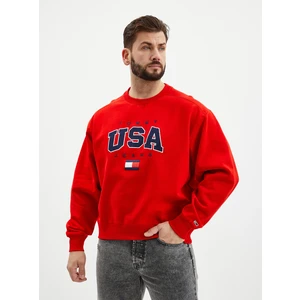 Red Mens Sweatshirt Tommy Jeans - Men