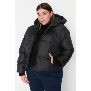Trendyol Curve Plus Size Winterjacket - Schwarz - Basic