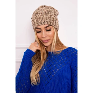 Beanie with fleece Roksana K209 dark beige