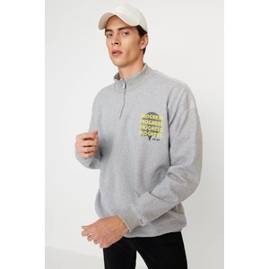 Trendyol Sweatshirt - Gray - Oversize