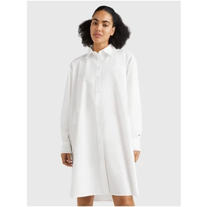 White Ladies Oversize Shirt Dress Tommy Hilfiger - Women