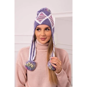 Women's long-eared cap Eunika K322 purple