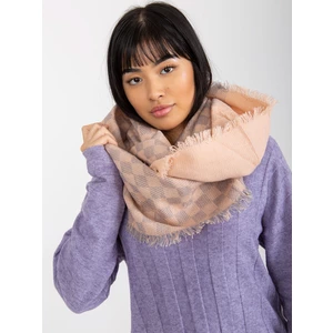 Light pink and gray women's scarf with wool
