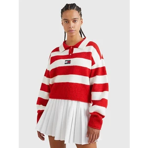 White-red ladies striped sweater Tommy Jeans - Women