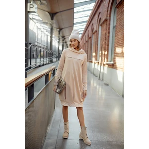 Hooded dress, beige