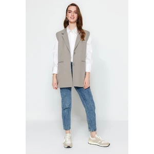 Trendyol Weave Stone Lined Button Close Vest