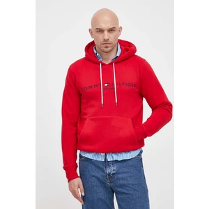 Red Mens Sweatshirt Tommy Hilfiger Tommy Logo Hoody - Men