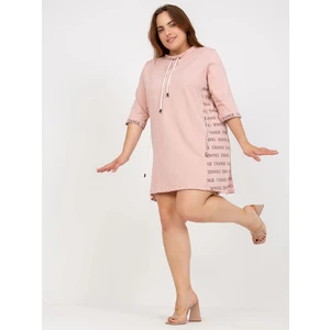 Dusty pink cotton sweatshirt dress size plus