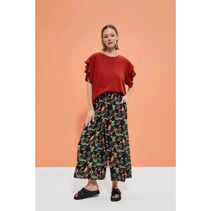 Culotte trousers with tropical print